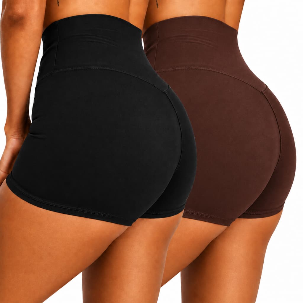 KIT 2 - Shorts Chapa Barriga - Shorts Fitness Curto - Shorti Feminino Academia - Short Apertadinho de Volei - Shortinho