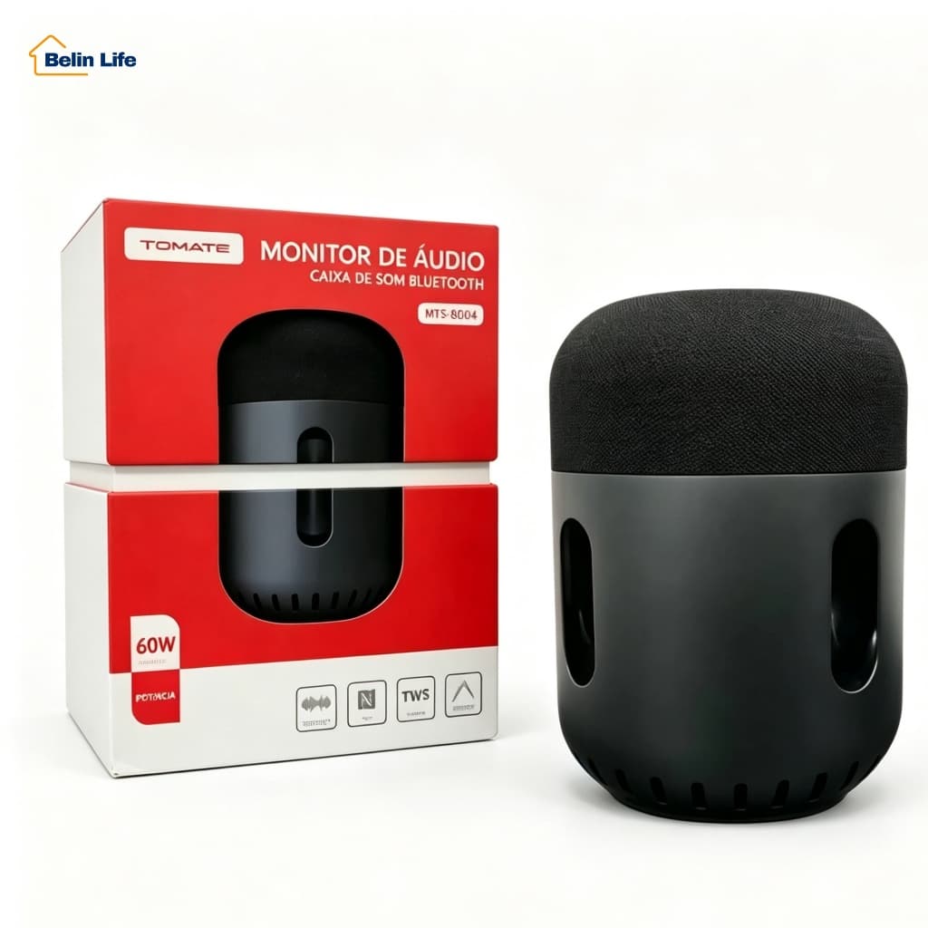Caixa de Som Bluetooth 60W Potente Portatil para TV PC Bateria 12000mAh Som 2.1 Bass TWS NFC