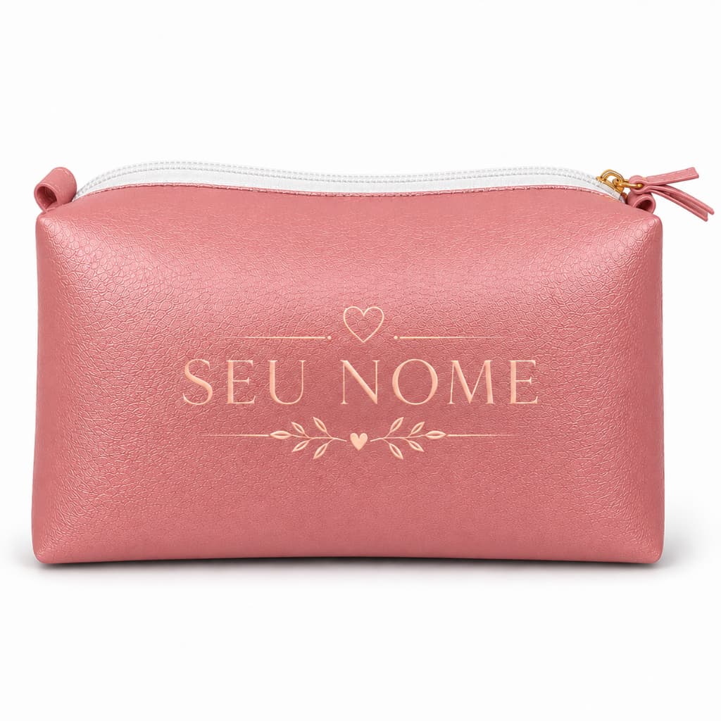 Necessaire Feminina Personalizada Porta Maquiagem Impermeável Bolsa Organizadora Necessaire de Viagem com Zíper