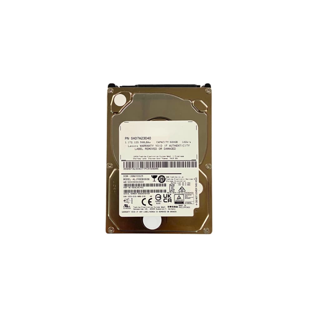 HD Servidor Lenovo Toshiba 600GB 10.5K SAS 12Gb/s 2.5 P/N SHD7A23040