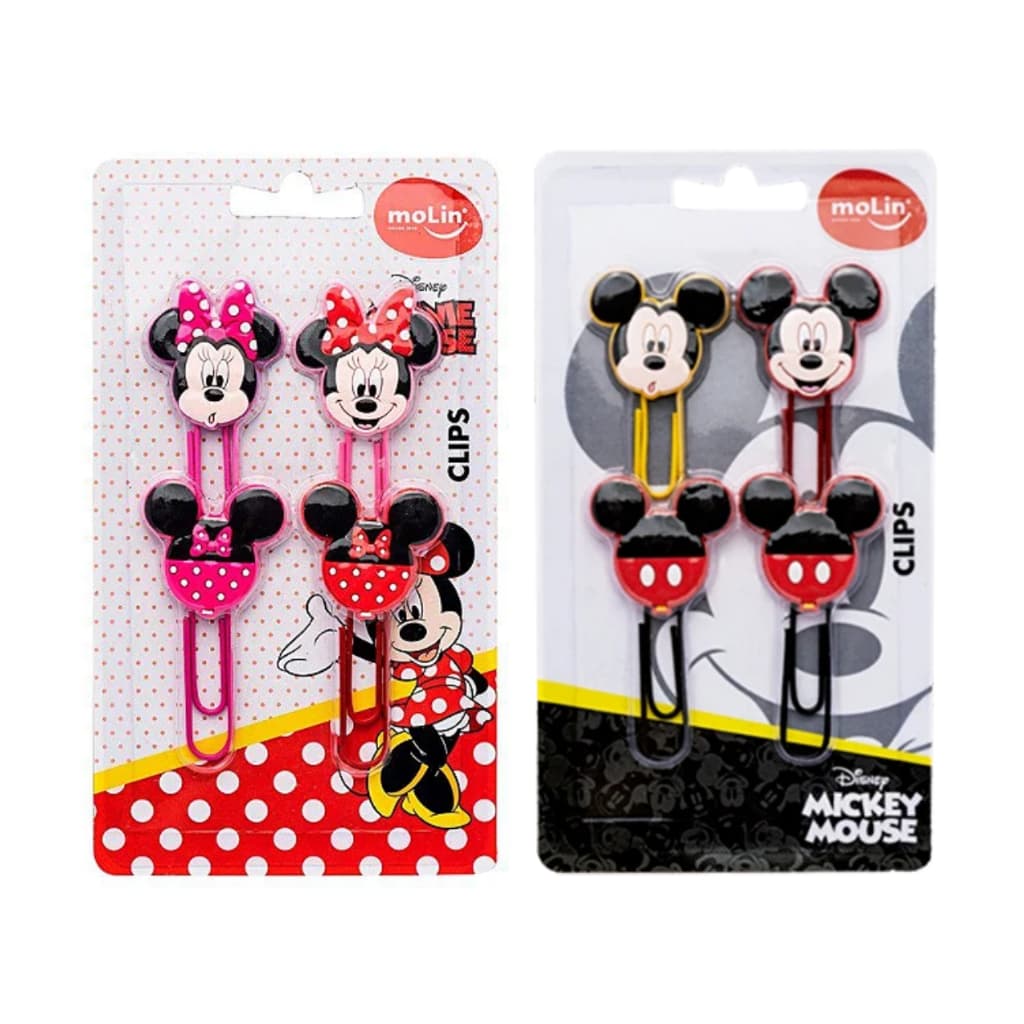Clips Decorado Mickey/Minnie 50mm c/ 4 unidades