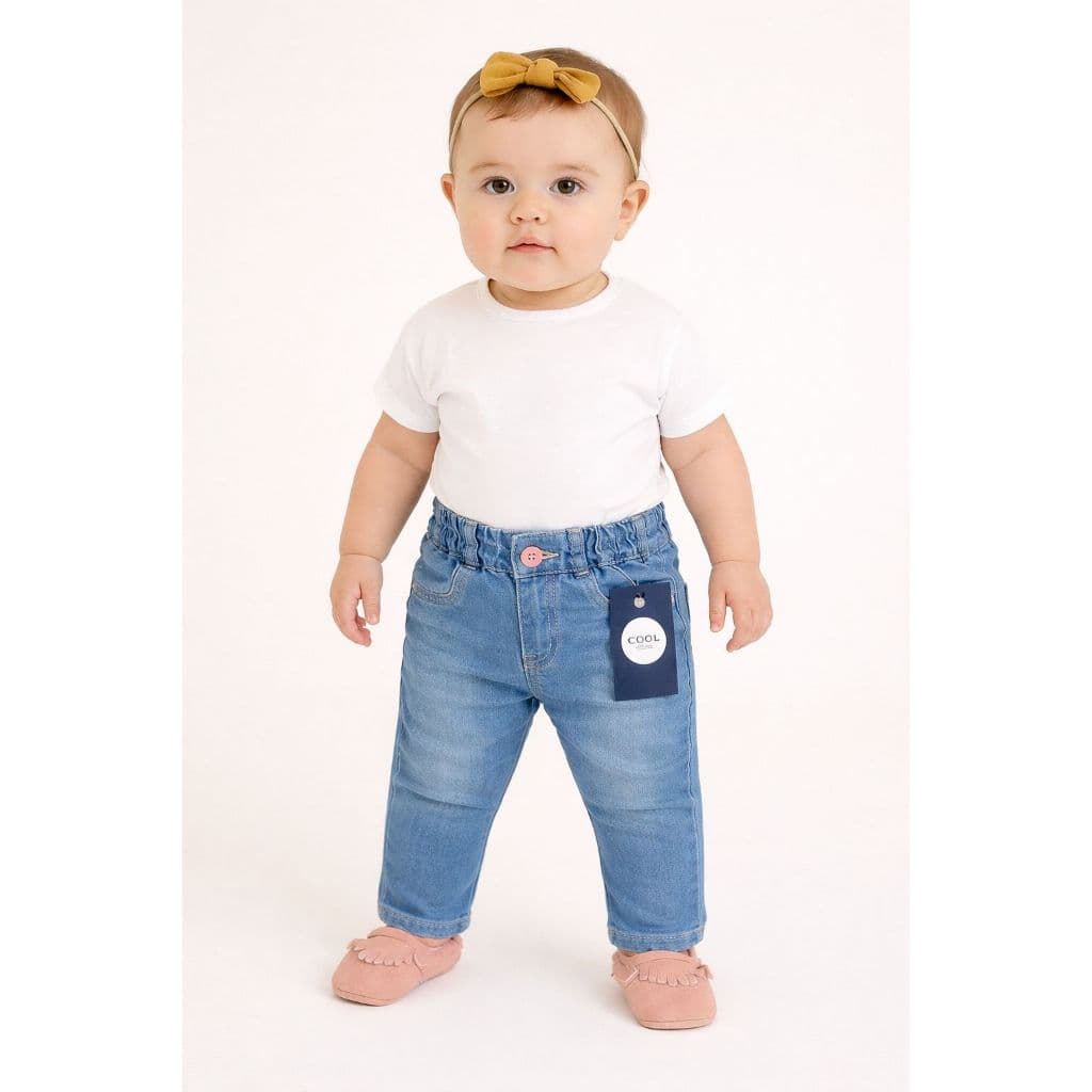 Calça Jeans Bebê Meninas infantil P ao G pra meses pronta entrega