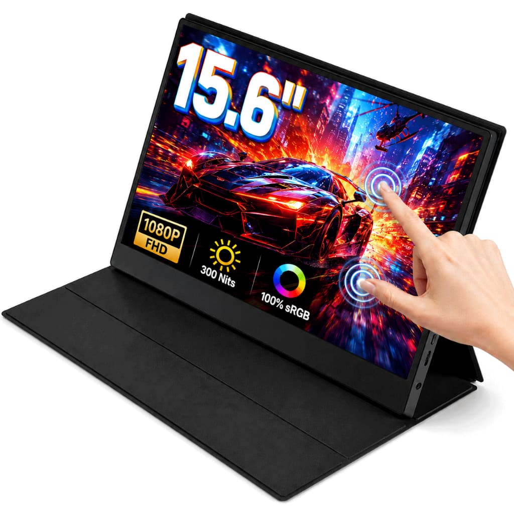 Monitor portátil 15.6'' 1920*1080P 4K com tela IPS Full HD Alto-falantes estéreo duplos