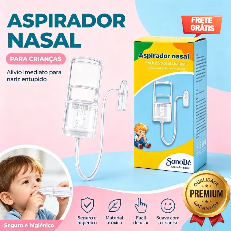Acessório limpeza de passagem nasal infantil, Aspirador Nasal transparente, sucção ajustável, anti-retorno, fácil de lim