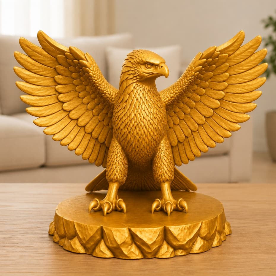 Miniatura Escultura Águia Americana Estátua Decorativa Minimalista Moderna Estatueta Luxo Premium Sala Quarto Presente