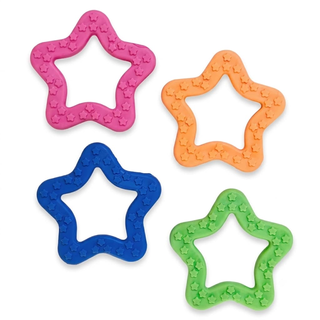 Brinquedo Mordedor Pet para Cachorro Pequeno Estrela Borracha Massageadora Pet