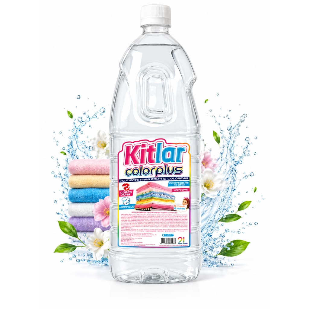 Alvejante Liquido Sem Cloro Kitlar Color Plus Para Roupas Coloridas Tira Manchas + Perfume 2L
