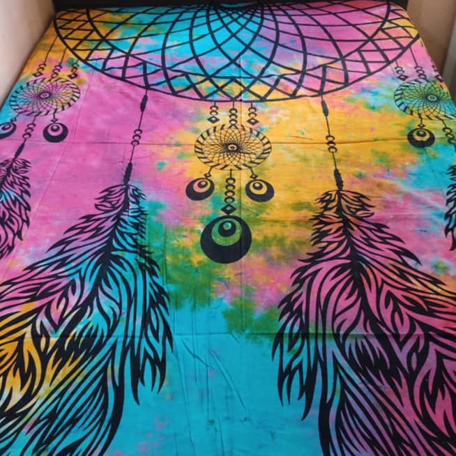 Colcha Casal Indiana  Estampa Cangão Praia Manta De Sofá Gigante Tie Dye