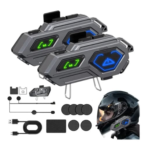 Intercomunicador Bluetooth Capacete Moto MT-C001 Até 500m Bluetooth 5.0 Viva Voz GPS Música IPX6
