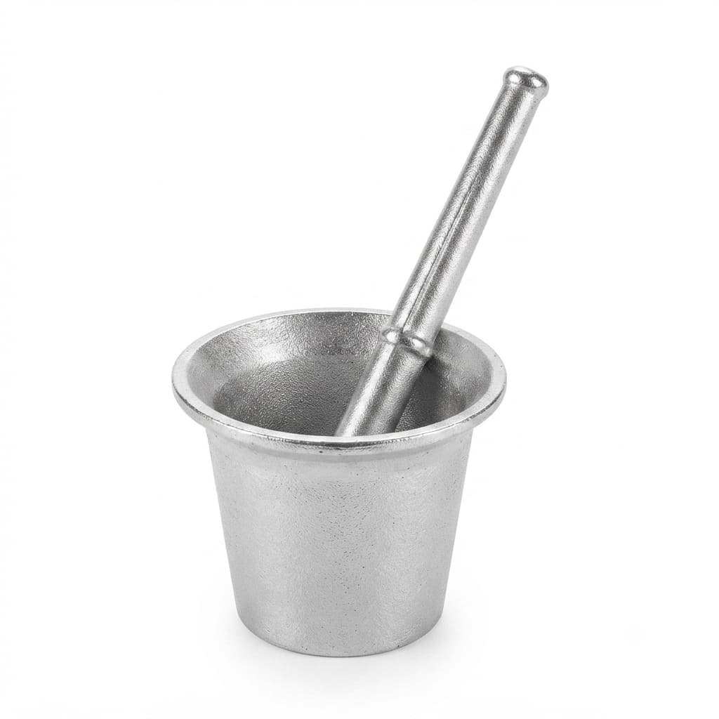 Pilão Grande De Alumínio Socador Tempero Condimentos Tamanho 7,5cm x 5,5cm