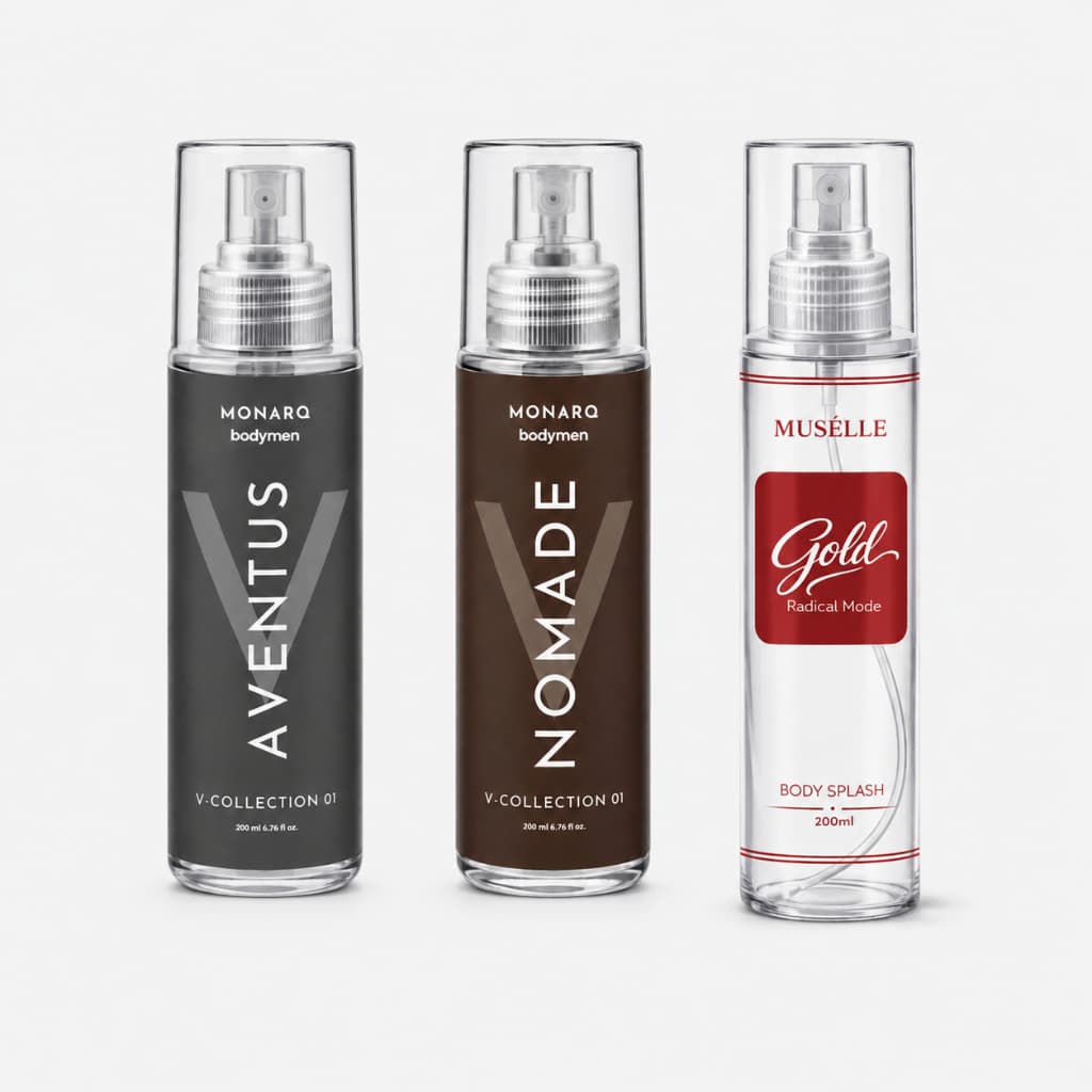 Kit Body Splash 3 Unidades 200ml Aventus Nômade Gold Perfumado