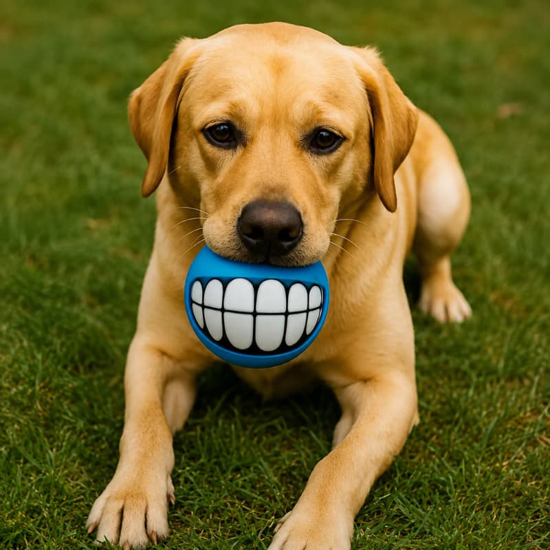 Brinquedo Pet BOLINHA COM ESTAMPA DE SORRISO Adestramento