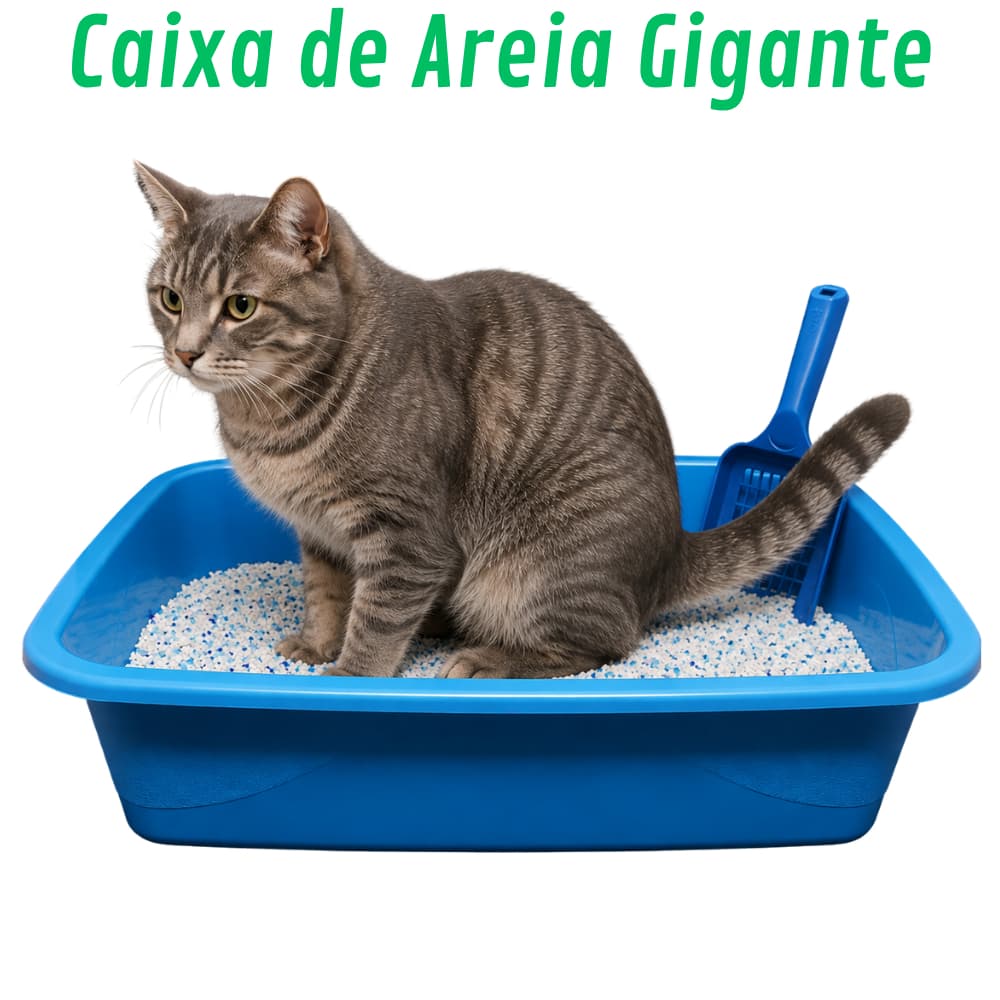 Caixa de Areia para Gatos Grande + Pá Higiênica