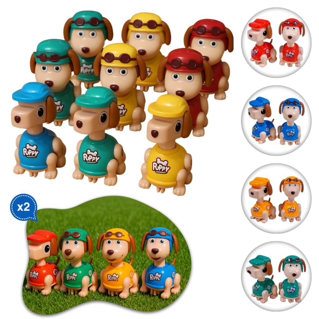 Kit 2 Cachorro Mecânico Interativo Anda Sozinho Aperta Brinquedo Infantil Estímulo Motorizado Divertido