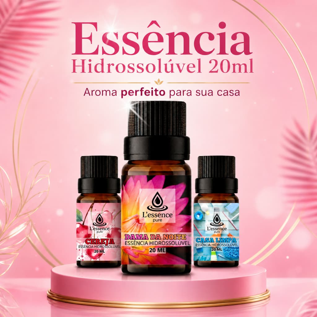 Kit com 3 OU 1 Essências 20ML | Casa Limpa, Dama da Noite e Cereja | Uso em Difusores