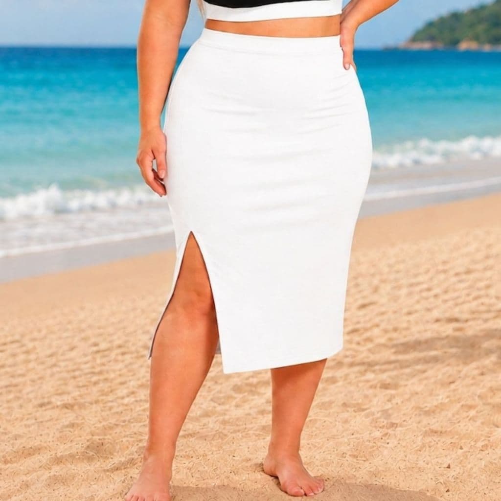 Saída de Praia Plus Size Feminina Moda Verão Canelada Seca Rápido
