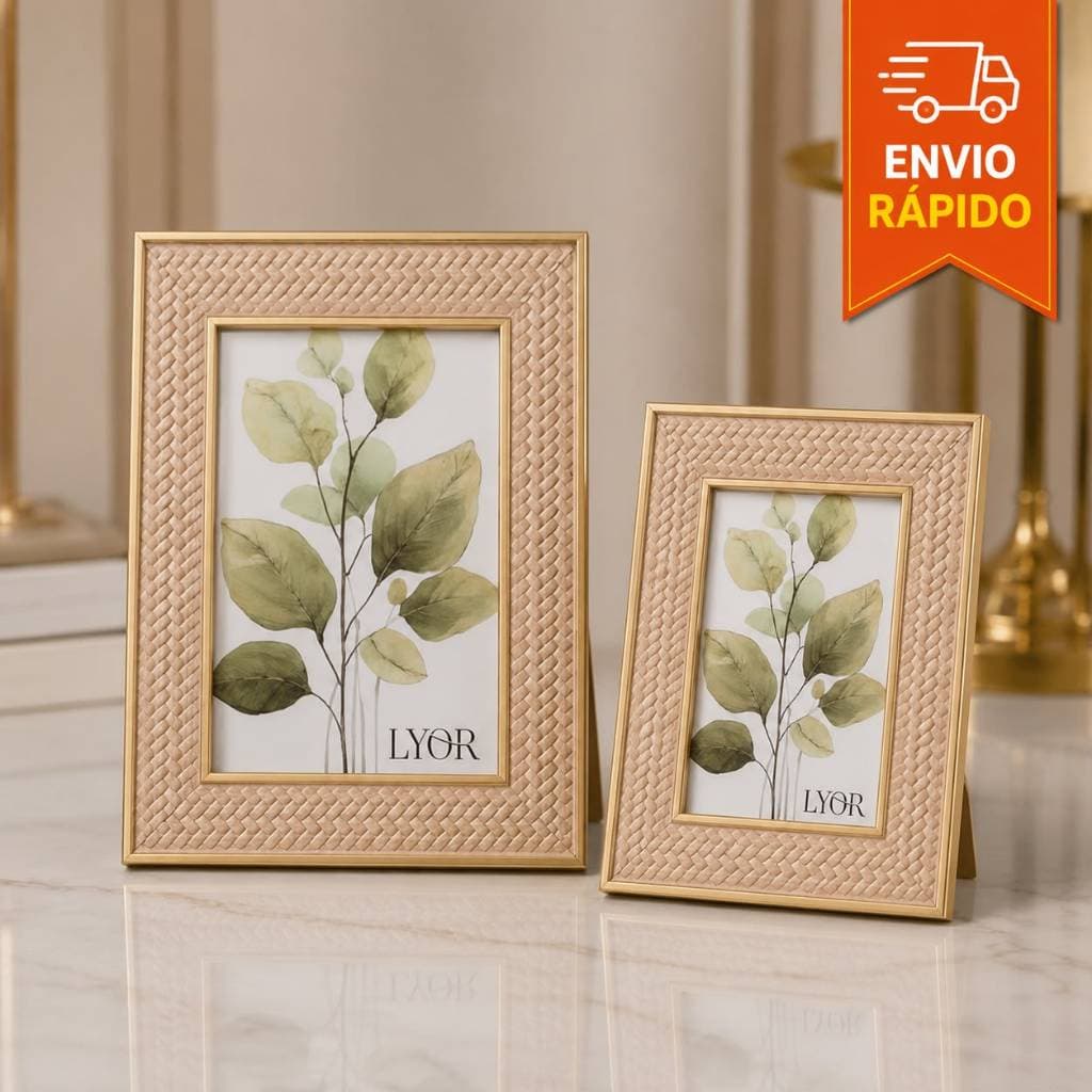 Porta Retrato 10x15 e 15x20 Com Vidro Lyor Moldura Decorativo Elegante Sala Quarto Escritório Aparador Porta Foto
