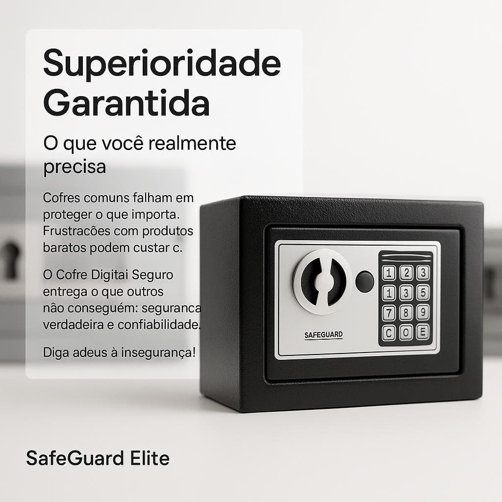 Cofre Digital Seguro Com Teclado E Chave Para Proteção