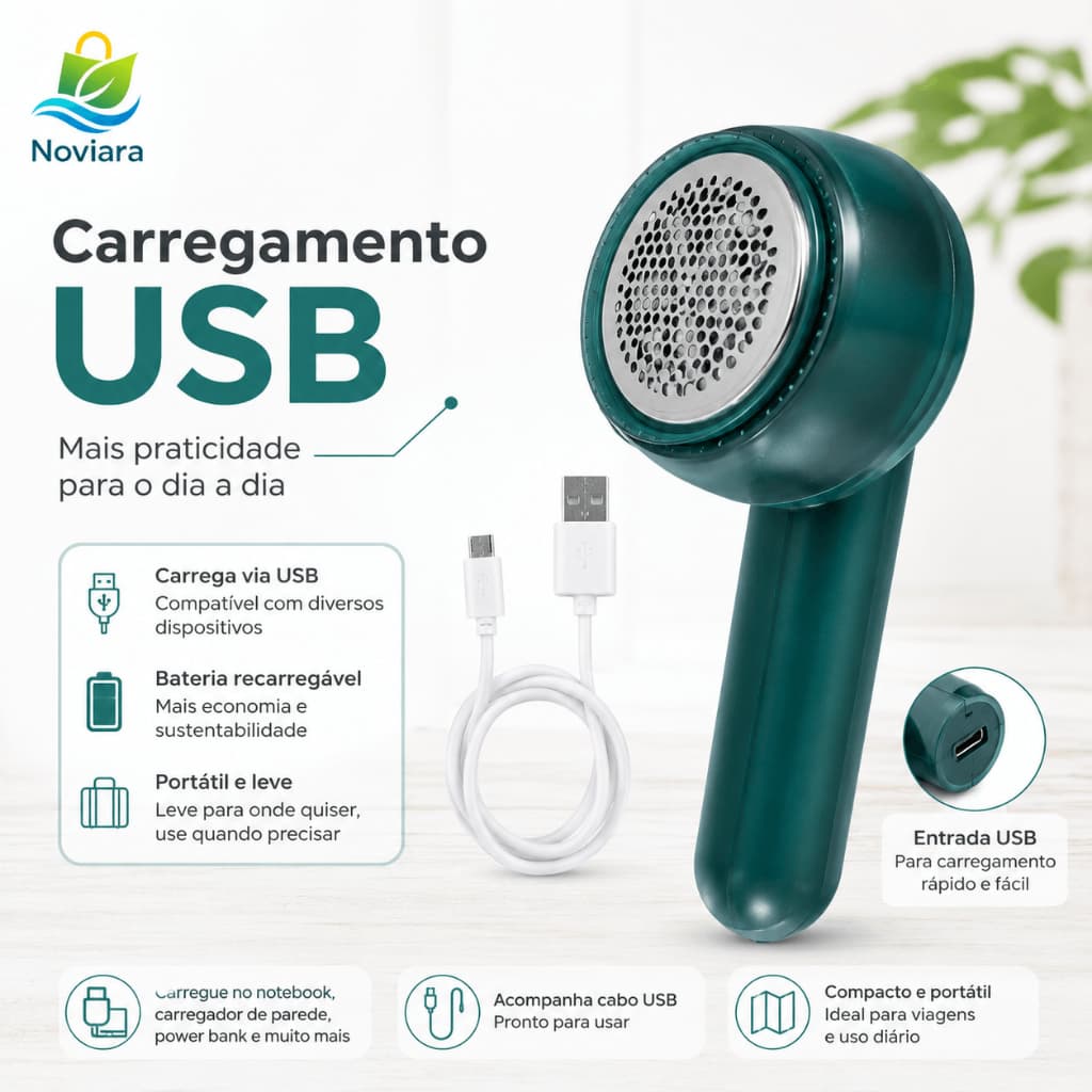 Papa Bolinhas Elétrico Recarregável USB, Removedor Portátil de Fiapos para Roupas, Malhas, Sofá e Cobertor
