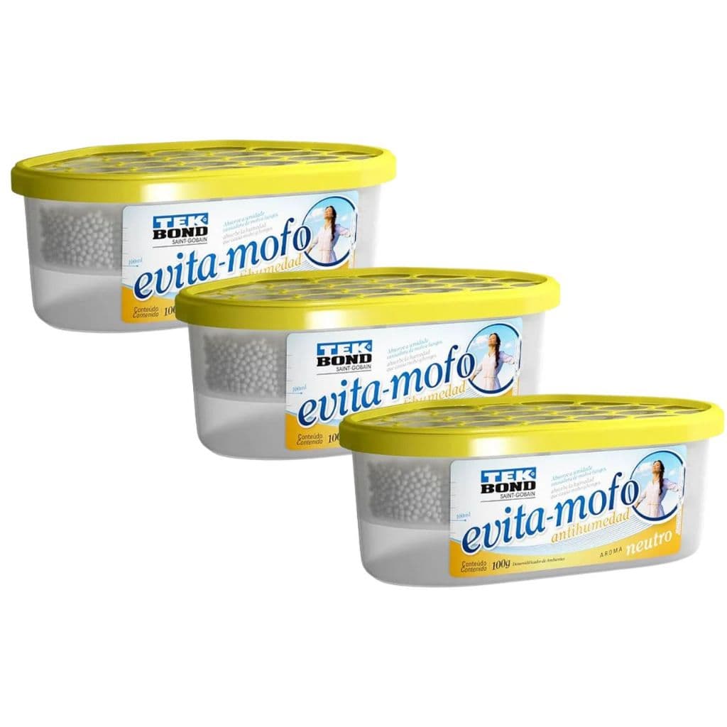 Kit 3 Evita Mofo Neutro Guarda Roupa Armário TekBond 100g