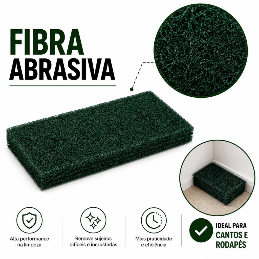 Kit Com 10 Fibras Abrasiva Limpeza Pesada Multiuso Refil Verde