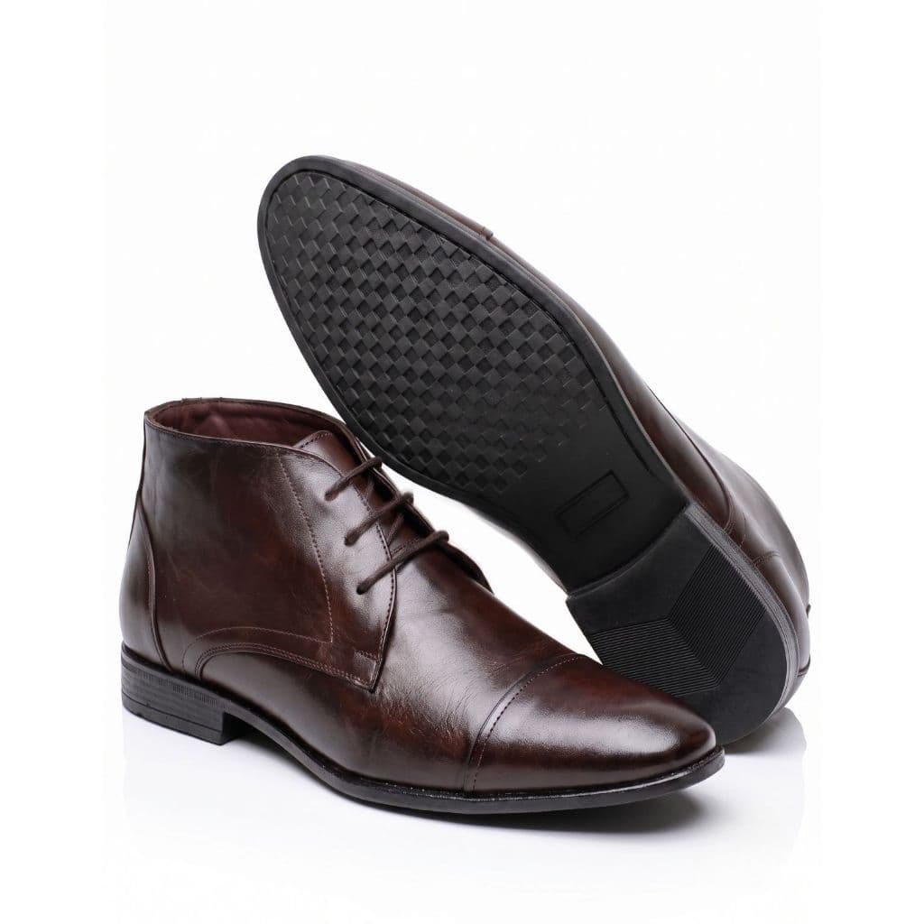 Bota Social Masculina 100% Couro Cano Curto Solado Costurado