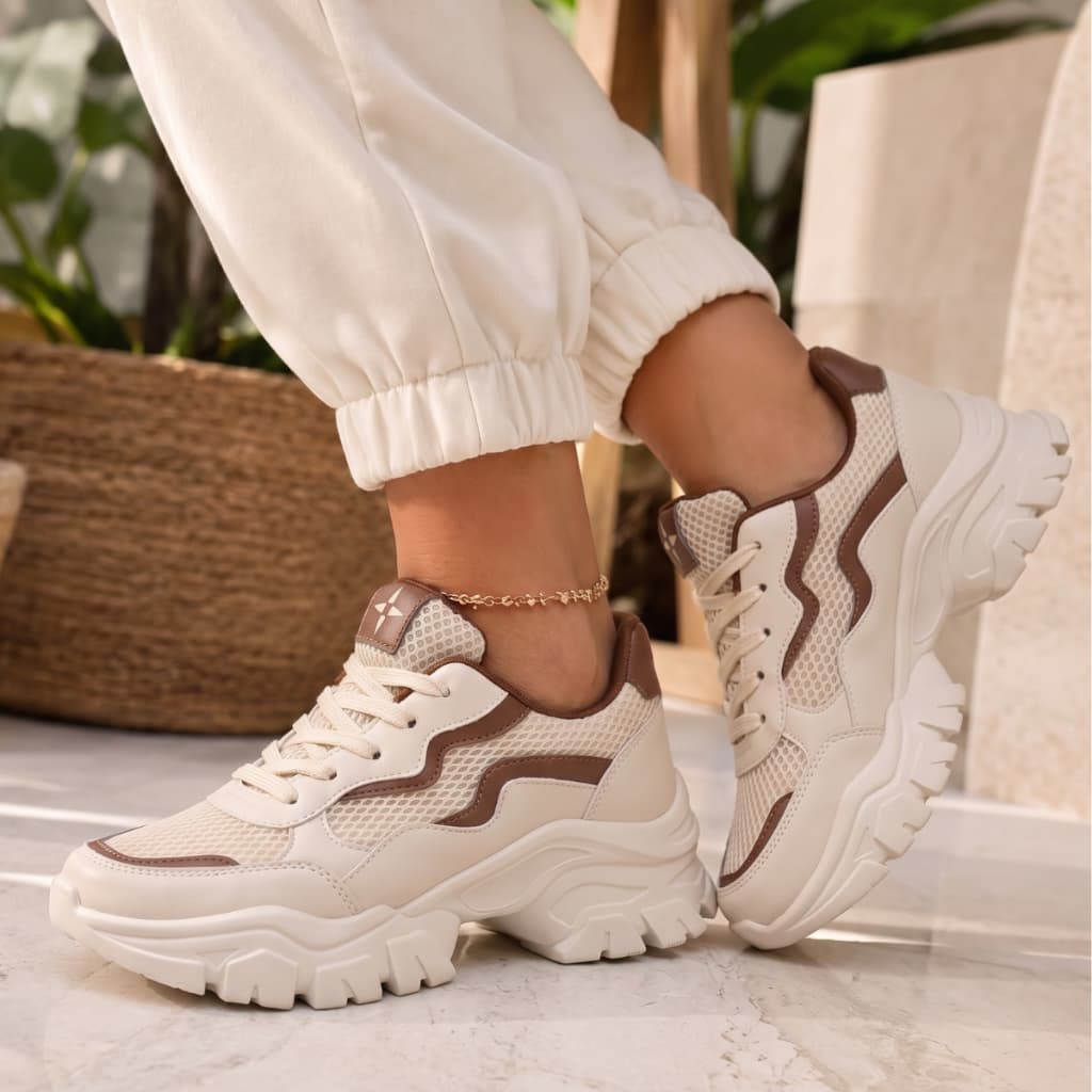 Tênis Feminino Plataforma Sola Grossa Chunky Casual Estiloso