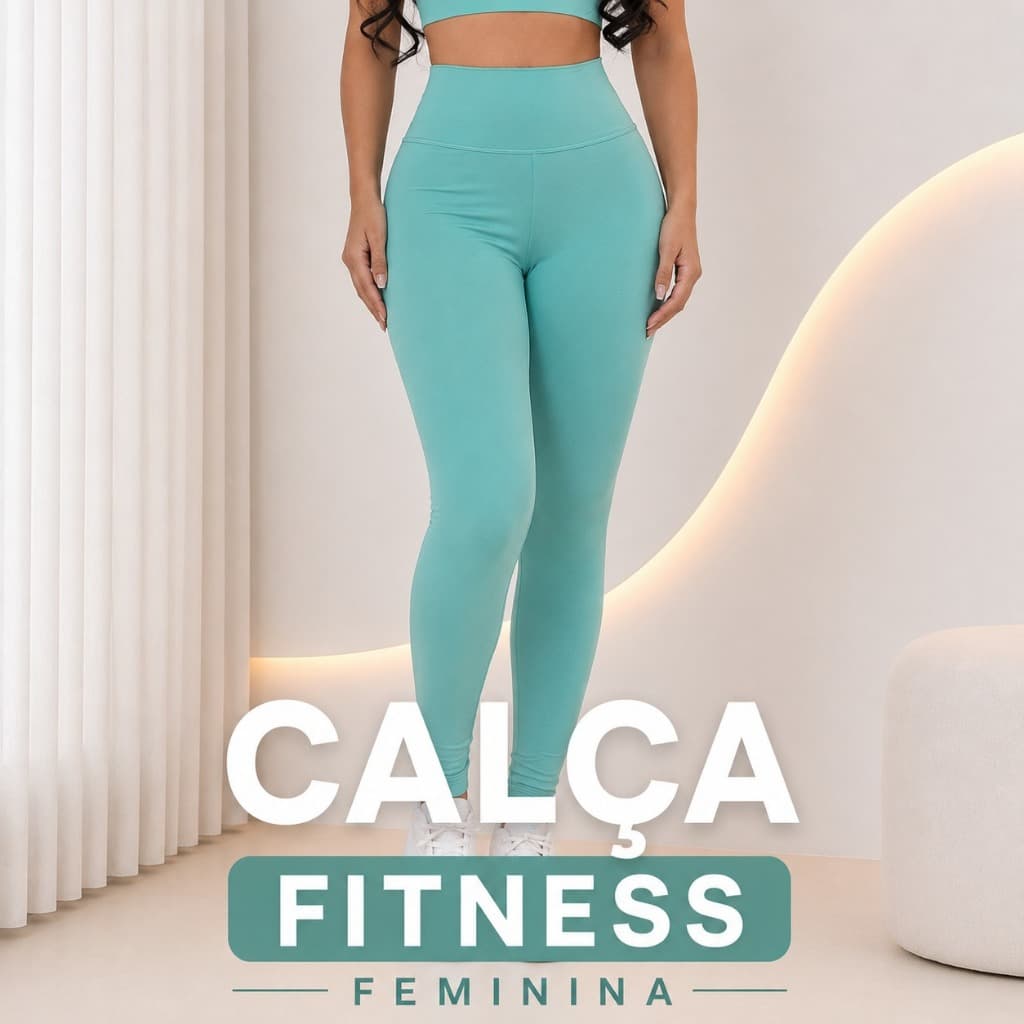 Calça Legging Feminina Fitness Modeladora Anti Transparência Cintura Alta de Compressão