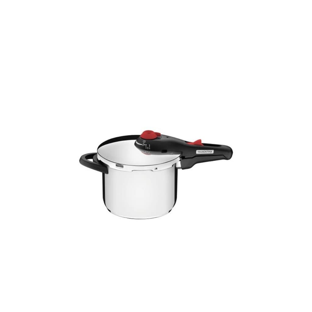 Panela de Pressão Tramontina Solar em Aço Inox Fundo Triplo com 5 Dispositivos de Segurança 6 Lts