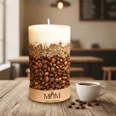 Vela Aromática com Grãos de Café Natural – Cera Aroma Café | Sul de Minas | Vela Artesanal