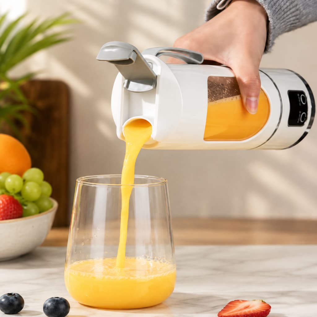Liquidificador Portátil Recarregável USB 10 Lâminas 450ml Mixer Elétrico para Suco Shake e Smoothie