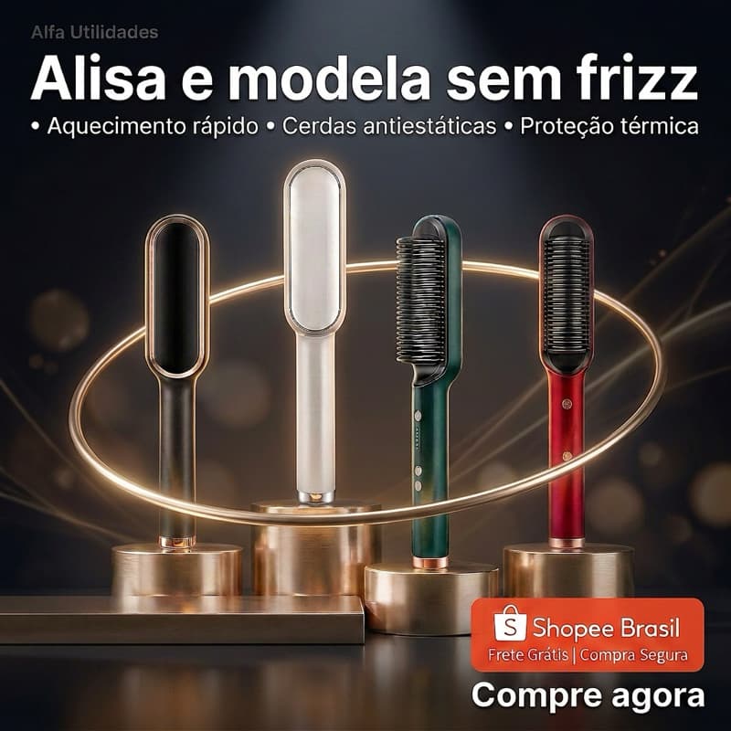 Escova Alisadora Bivolt 45W Temperatura Ajustável 5 Em 1