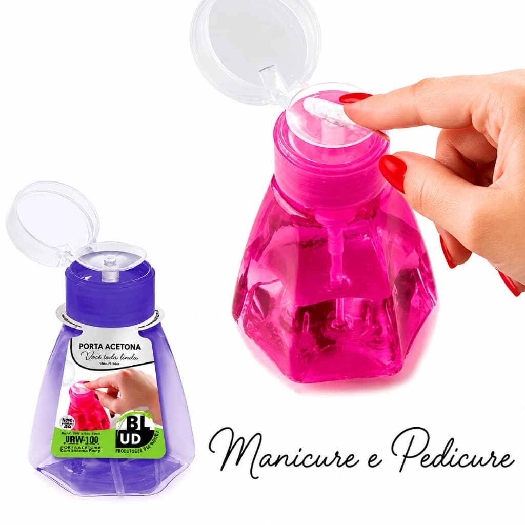 1/2/3 pcs PORTA ACETONA VOCE TODA LINDA 180Ml DOSADOR ECONOMICO PRATICIDADE E QUALIDADE MANICURE E PEDICURE