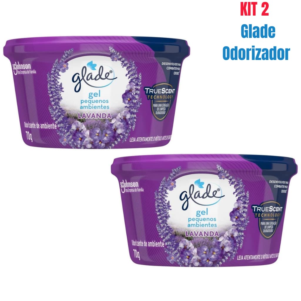 Kit 2 - Glade Odorizador de Ambiente em Gel Lavanda 70g Para Pequenos Ambientes