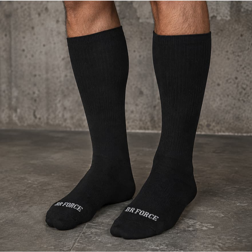 Meia Invictus Tática Batalha Cano Alto Longo Preto 41-45 BR FORCE