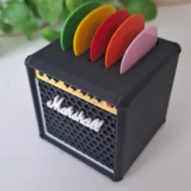 Porta Palhetas Mini Amplificador Marshall Suporte para Palhetas de Guitarra e Violão + 3 Palhetas de  Brinde
