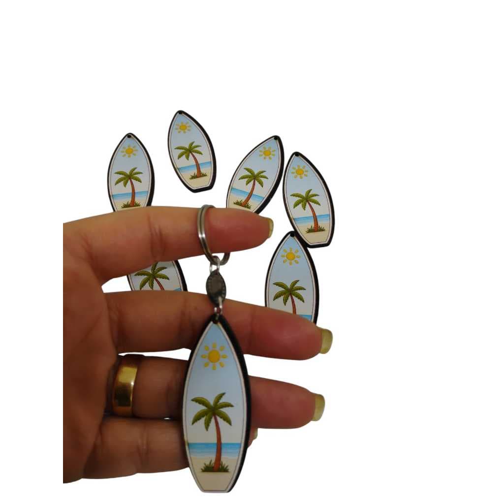 Kit Chaveiros Lembrancinha Prancha de Surf Colorido em mdf Adesivado