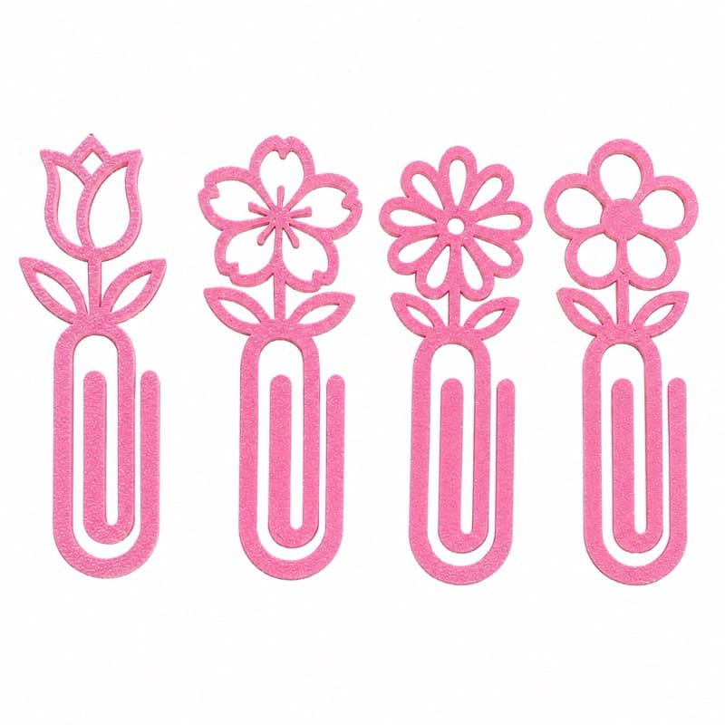 Kit 4 Marcadores de Página Florais – Marcadores de Livro Decorativos
