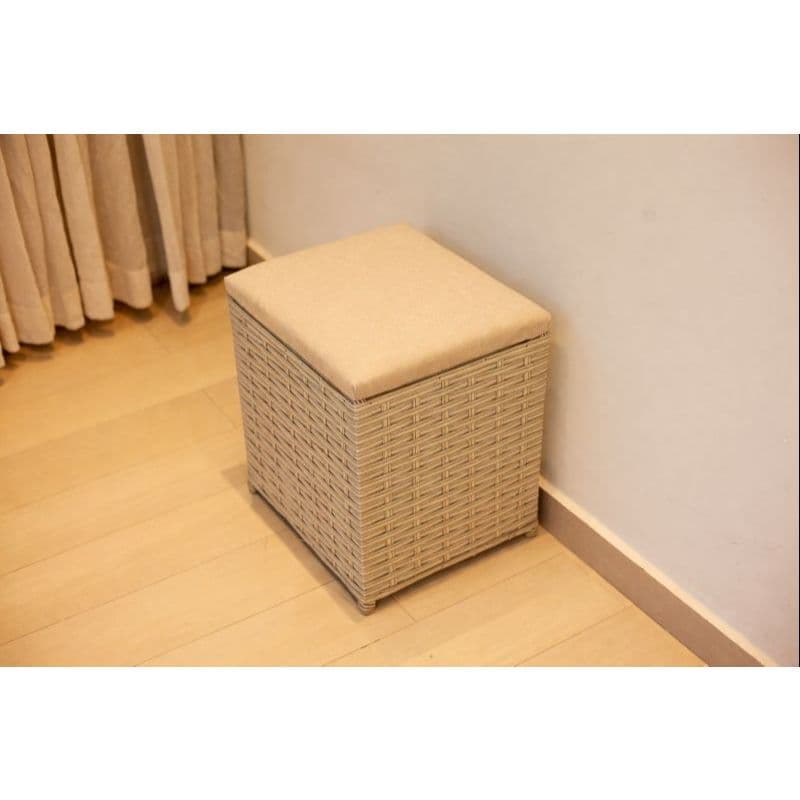 PUFF BAÚ ORGANIZADOR 40x35x40 COM ASSENTO ESTOFADO EM SUEDE 55 LITROS