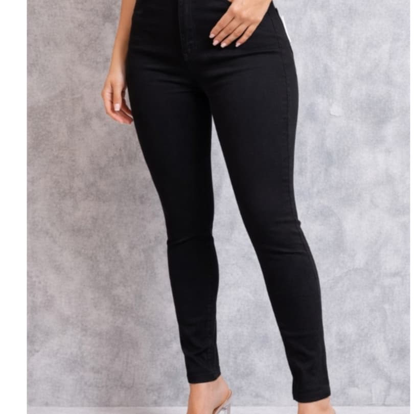 Calça Feminina Billy Jeans preta Skinny cintura alta com zíper e bolso moderadora confortável para o dia adia