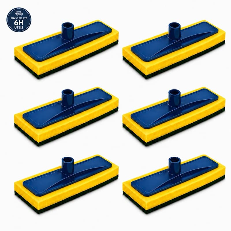Kit Rodo Abrasivo Lava Azulejo limpeza pesada limpa Piso Esfregão sem cabo esponja mop chão Banheiro