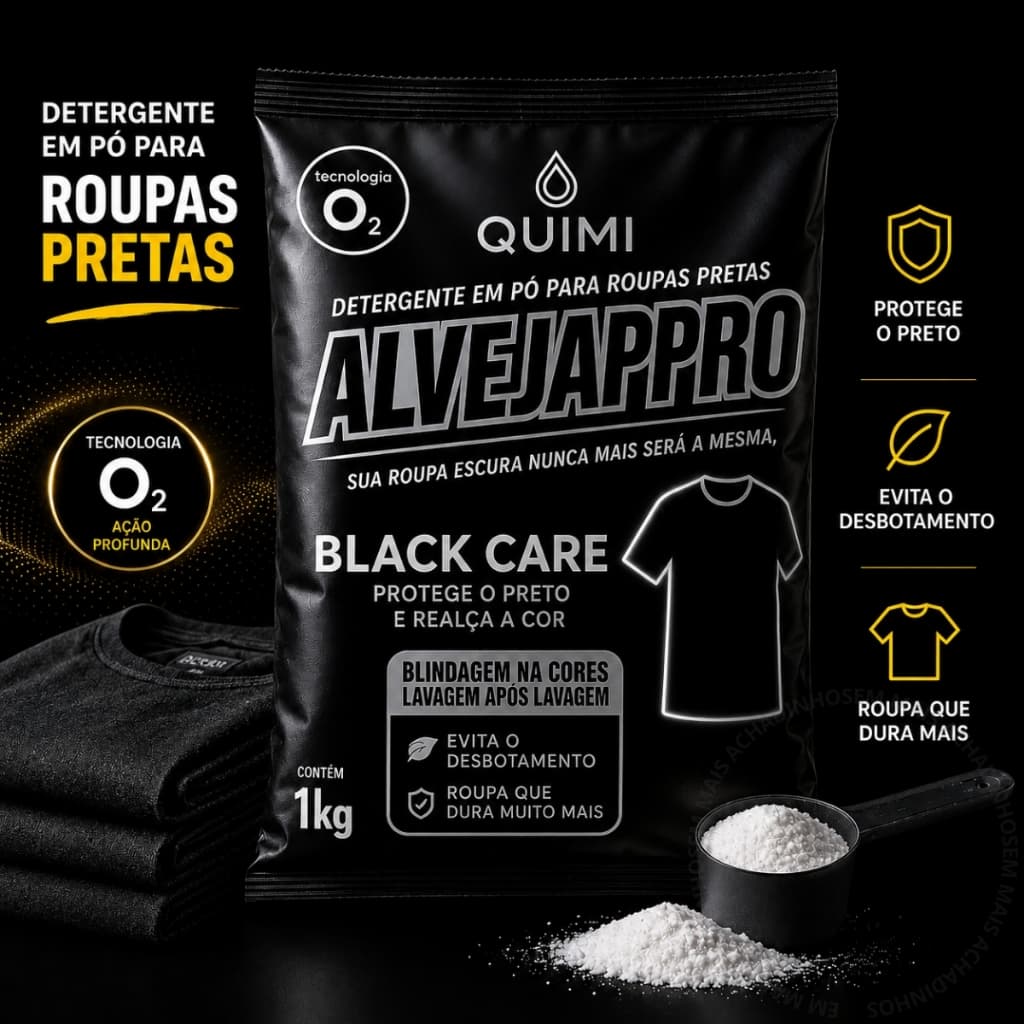 Percabonato de Sódio Roupa Preta Tira Mancha Protege o Preto e Realça a Cor