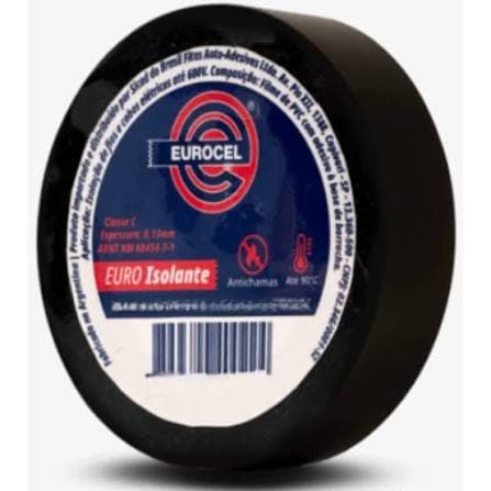 Kit 02 Fita Isolante Eurocel 18mm x 20m Preta