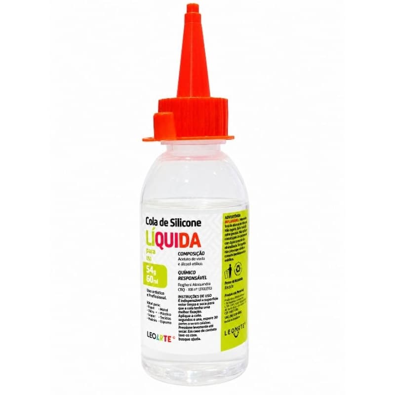 kit Cola Silicone Líquida 60ml kit com 1 | 2 |3  Escolar | Artesanato | Papel | EVA | Madeira Leo&Leo