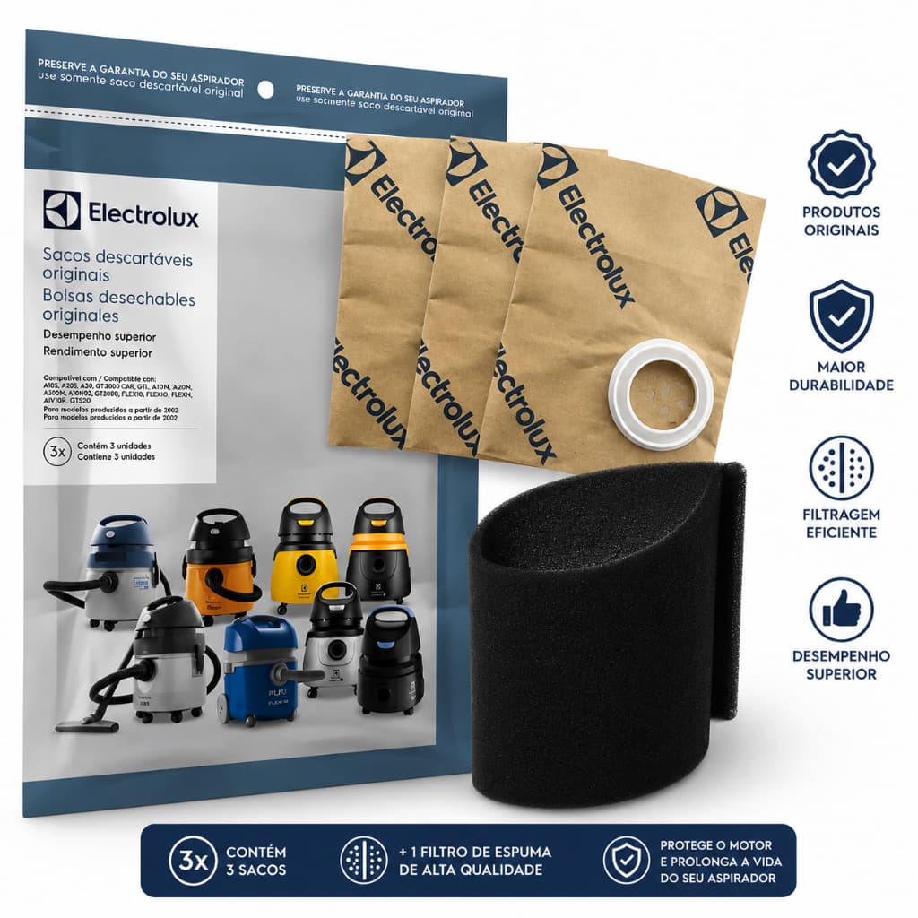 Kit De Sacos + Filtro Para Aspirador Aqp20 Original Electrolux