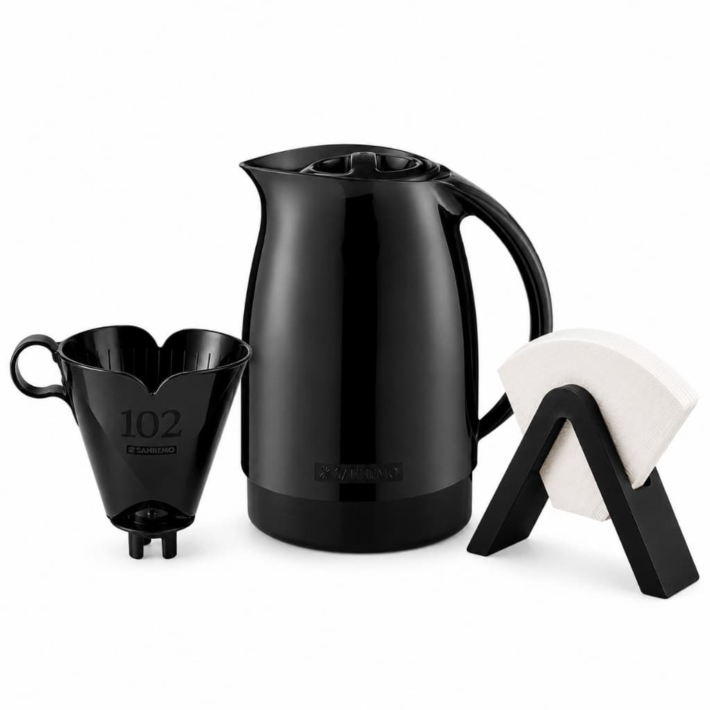 Kit Café Garrafa Térmica 700ml Coador Organizador Filtro 102