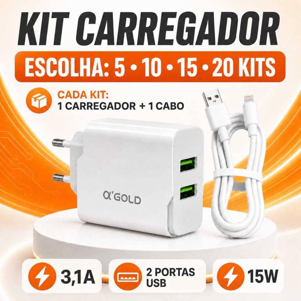 5 10 15 ou 20 Kits Carregadores Turbo Iphone Lightning Reforçado Flexível 1 metros
