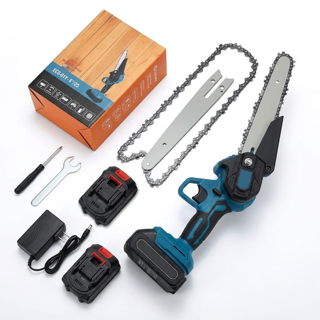Motoserra Elétrica 48V Bivolt Recarregável Compacta 34.5×16.5×11cm Resistente e Durável