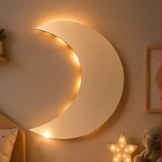 Lua Com Led Luminária  Sem Fio Decoração Quarto De Bebê
