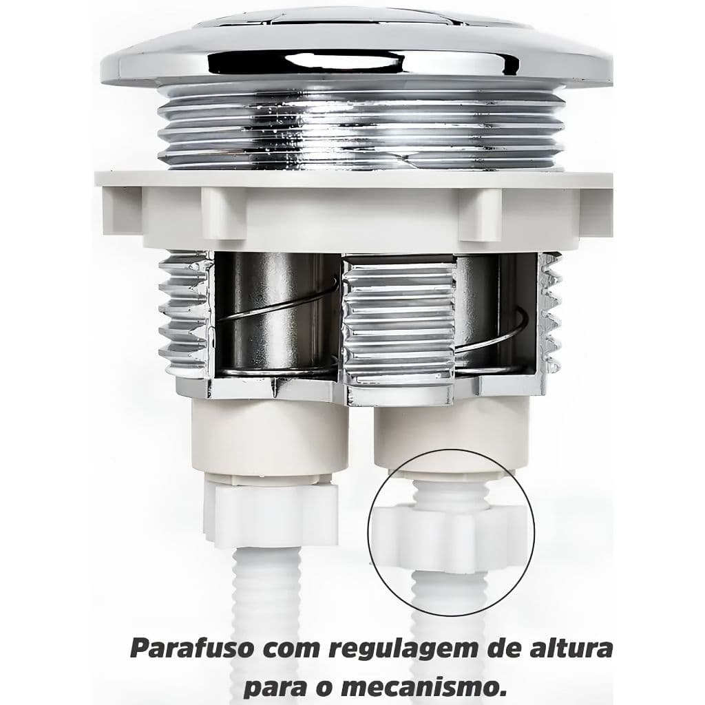 Botão De Acionamento Descarga Cromado Dual Flush Redondo